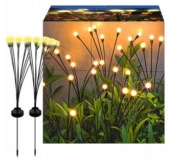 2x Lampa solarna wbijana kuleczki 6 LED ogrodowa