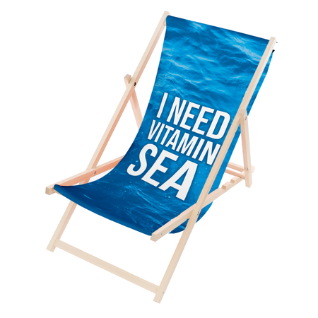 Leżak Drewniany ogrodowy plażowy premium I NEED VITAMIN SEA