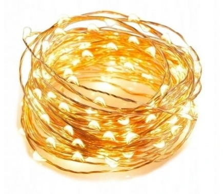 LAMPKI DRUCIKI 50 LED na baterie kolorowe drucik GIRLANDA NA STROIK RGB 5M