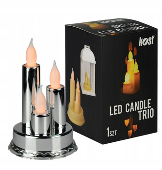 Świeca LED potrójna Wkłady do Zniczy na baterie Mocne Światło ŚWIECZKI