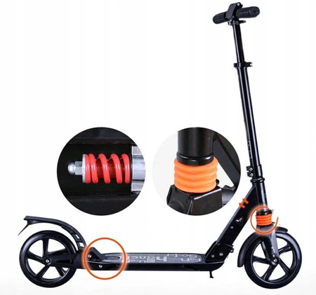 HULAJNOGA DUŻE KOŁA DOROSŁYCH SCOOTER 20CM TARCZOWY HAMULEC AMORTYZATORY