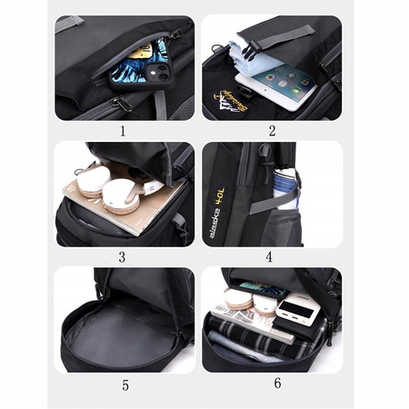 PLECAK TAKTYCZNY WODOODPORNY TURYSTYCZNY 40L SZKOLNY WIELOFUNKCYJNY