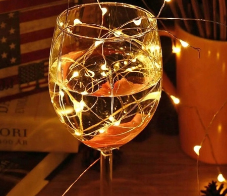 LAMPKI DRUCIKI 50 LED na baterie kolorowe drucik GIRLANDA NA STROIK RGB 5M