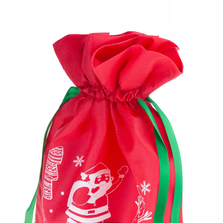 WOREK NA PREZENTY ŚWIĄTECZNY TORBA PREZENTOWA CZERWONY 35 cm na 25 cm