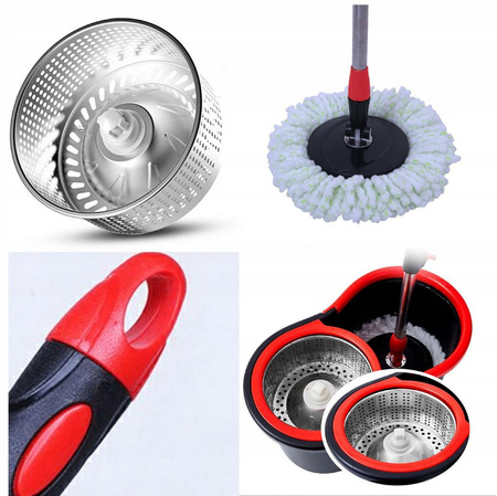 MOP ROTACYJNY obrotowy 360 SPIN TURBO 3w1 NAKŁADKI 2 sztuki płaski WIADREM