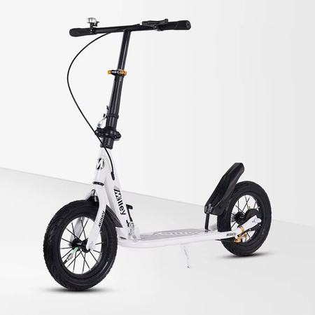 Hulajnoga z dużymi pompowanymi kołami 30cm ręczny hamulec dzieci dorosłych
