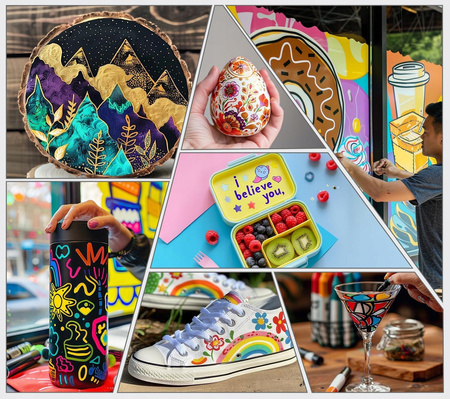 MARKERY AKRYLOWE PISAKI MAZAKI FLAMASTRY 24 DO RÓŻNYCH POWERZCHNI