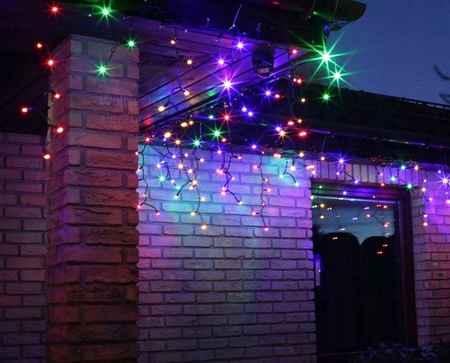 KURTYNA ŚWIETLNA 11M SOPLE 300 LED MULTI + FLASH sople hermetyczny kabel