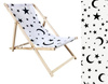 Leżak Drewniany ogrodowy plażowy premium KSIĘŻYC I GWIAZDY
