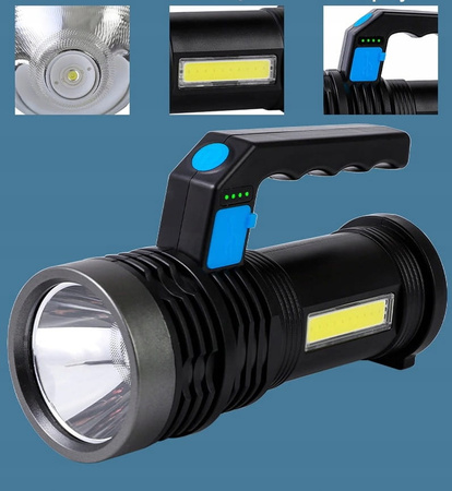 MOCNA LATARKA WIELOFUNKCYJNA 5x LED T6 WOJSKOWA 05