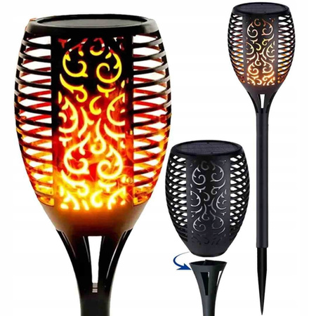 LAMPA SOLARNA POCHODNIA XL 50 CM EFEKT PŁOMIENIA LAMPKI OGRODOWE 12LED