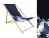 Leżak Drewniany ogrodowy plażowy premium GÓRY NOCĄ WIDOK