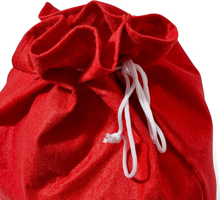 WOREK NA PREZENTY ŚWIĘTY MIKOŁAJ TORBY FILCOWE CZERWONE DUŻE XXL SZNUREK