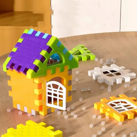 KLOCKI KONSTRUKCYJNE EDUKACYJNE ZESTAW KLOCKÓW PUZZLE DLA DZIECI 100 PUZZLI