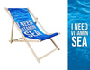 Leżak Drewniany ogrodowy plażowy premium I NEED VITAMIN SEA