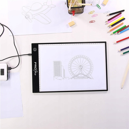 TABLICA DESKA A4 LED PODŚWIETLANA DO SZKICU PRZENOŚNA KREŚLARSKA WERSJA XL