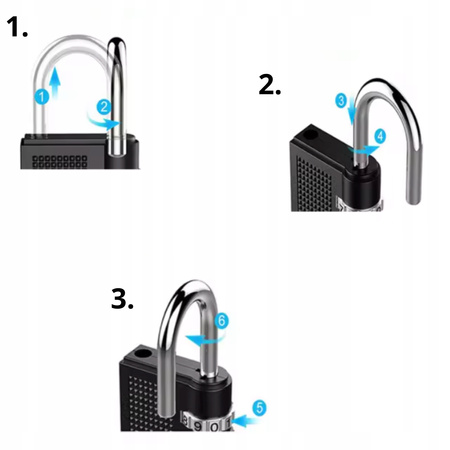 KŁÓDKA SZYFROWA SREBRNA NA SZYFR ZAMEK KOD ZMIENNY 4 CYFRY