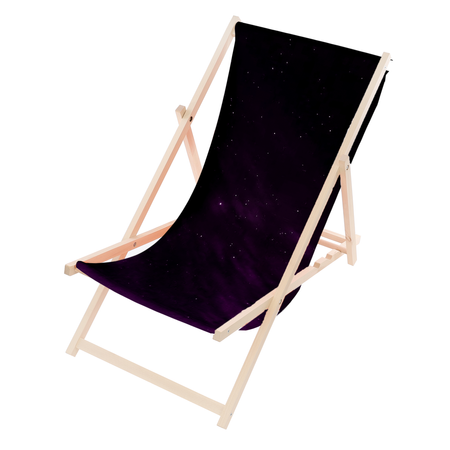 Leżak Drewniany ogrodowy plażowy premium GWIAZDY FIOLETOWE NIEBO