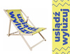 Leżak Drewniany ogrodowy plażowy premium USIĄDŹ, WYLUZUJ