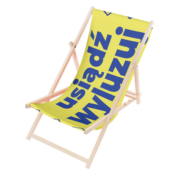 Leżak Drewniany ogrodowy plażowy premium USIĄDŹ, WYLUZUJ