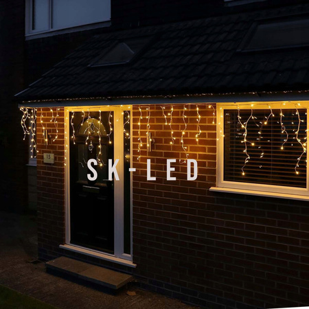 SOPLE KURTYNA ZEWNĘTRZNE CIEPŁE 200 LED 9M 8 TRYBÓW HERMETYCZNE