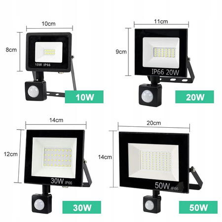Lampa Naświetlacz LED 50W Z CZUJNIK RUCHU PREMIUM