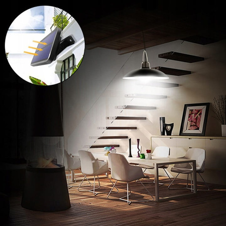 ŻYRANDOL LAMPA SOLARNA WISZĄCA LED OGRODOWA PILOT