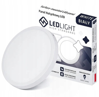 PANEL LED NAŚCIENNY 12W NATYNKOWY NIEMRUGA CCD OKRĄGŁY