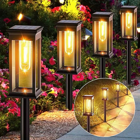 Lampki Solarne Wbijane Do Ogrodu Lampka Solarna LED Oświetlenie 2 Sztuki