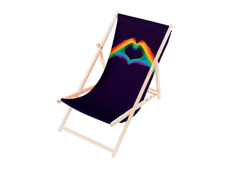 Leżak Drewniany premium LGBT SERCE