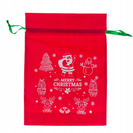 WOREK NA PREZENTY ŚWIĄTECZNY TORBA PREZENTOWA CZERWONY 35 cm na 25 cm
