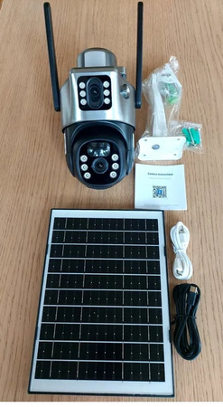 KAMERA obrotowa zewnętrzna solarna gsm 4G lte sim 2 OBIEKTYWY VISION 8MP 4K