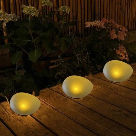 LAMPA SOLARNA LAMPKA OGRODOWA LED W KSZTAŁCIE KAMIENIA WBIJANA DEKORACYJNA