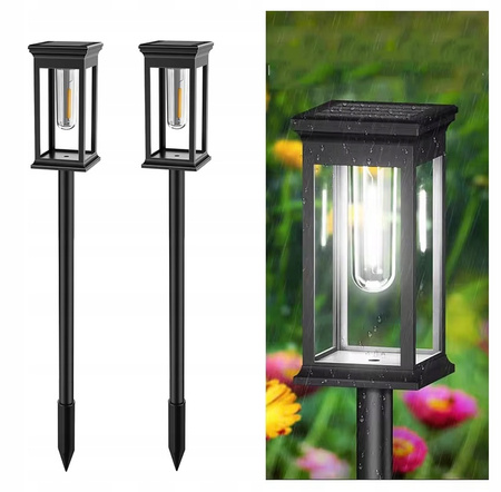 Lampki Solarne Wbijane Do Ogrodu Lampka Solarna LED Oświetlenie 2 Sztuki