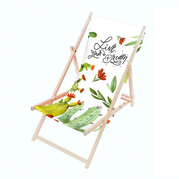 Leżak Drewniany ogrodowy plażowy premium LIVE YOUR DREAM