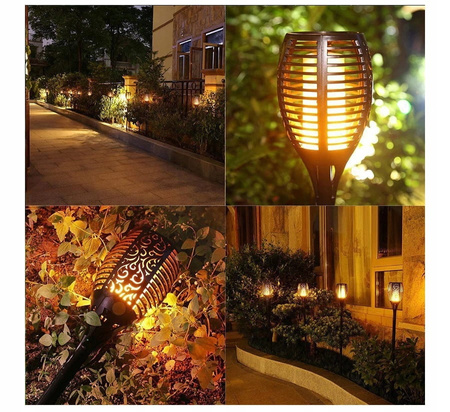 Pochodnia Solarna Lampa LED Ogrodowa PŁOMIEŃ 78 CM