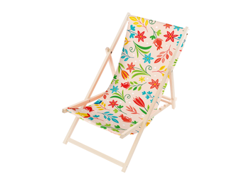 Leżak Drewniany premium KWIATY FOLK