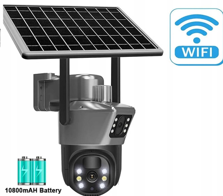 KAMERA obrotowa zewnętrzna solarna gsm 4G lte sim 2 OBIEKTYWY VISION 8MP 4K
