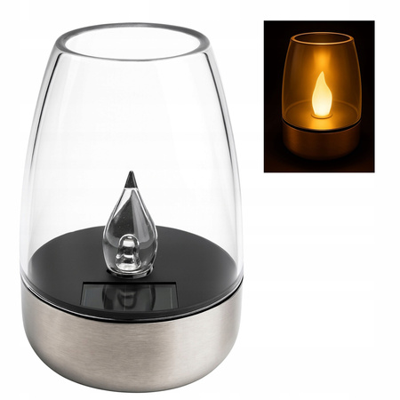 ZNICZ SOLARNY LED ŚWIECZKA ŚWIECA SENSOR ZMIERZCHU METALOWY WKŁAD DO ZNICZY