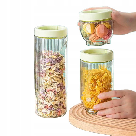 ZESTAW 3 POJEMNIKÓW SZKLANYCH Z PRZYKRYWKĄ POJEMNIKI SZKLANE 300/600/1000ml