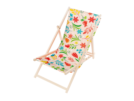 Leżak Drewniany premium KWIATY FOLK