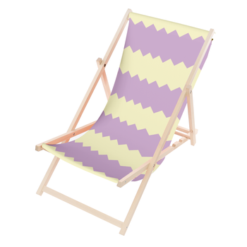 Leżak Drewniany ogrodowy plażowy premium PASKI RÓŻOWO BIAŁE