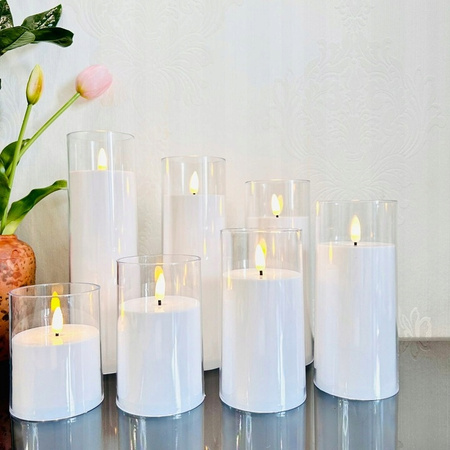 ŚWIECA LED DEKORACYJNA EFEKT PŁOMIENIA ŚWIECZKA WKŁAD NA BATERIE 20cm