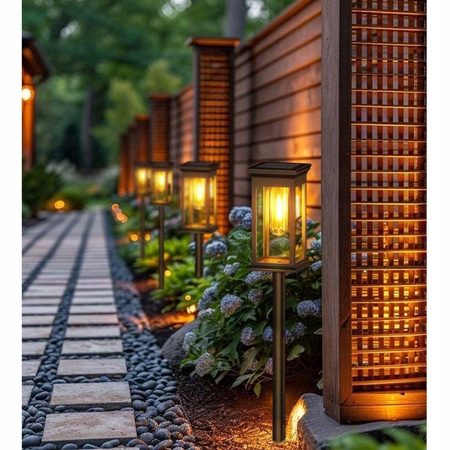 Lampki Solarne Wbijane Do Ogrodu Lampka Solarna LED Oświetlenie 2 Sztuki