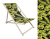 Leżak Drewniany ogrodowy plażowy premium ZIELONE HAWAJSKIE LIŚCIE