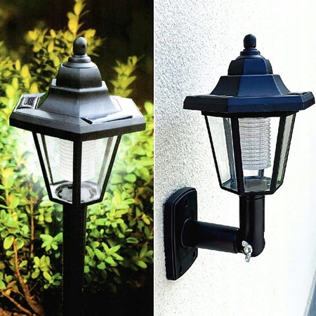 RETRO LAMPA SOLARNA KINKIET NA ŚCIANE LUB WBIJANA DO OGRODU