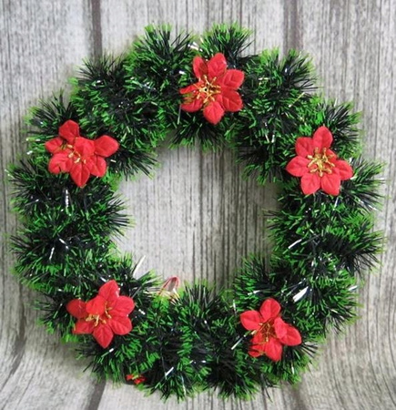 ŚWIĄTECZNY WIANEK STROIK DEKORACYJNY OZDOBA NA DRZWI WIENIEC L 27 cm