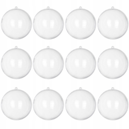 ZESTAW BOMBEK AKRYLOWYCH 10x OTWIERANE 10CM BOMBKI PRZEŹROCZYSTE