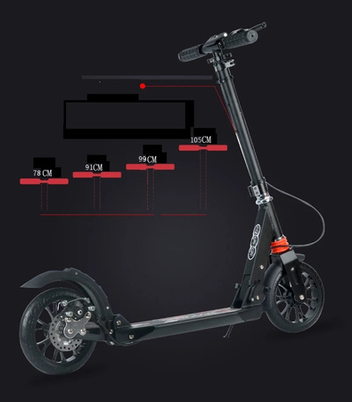 HULAJNOGA DUŻE KOŁA DOROSŁYCH SCOOTER 20CM TARCZOWY HAMULEC AMORTYZATORY