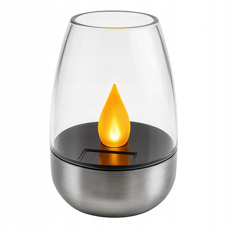 ZNICZ SOLARNY LED ŚWIECZKA ŚWIECA SENSOR ZMIERZCHU METALOWY WKŁAD DO ZNICZY